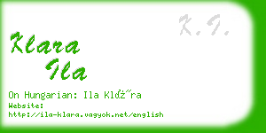 klara ila business card